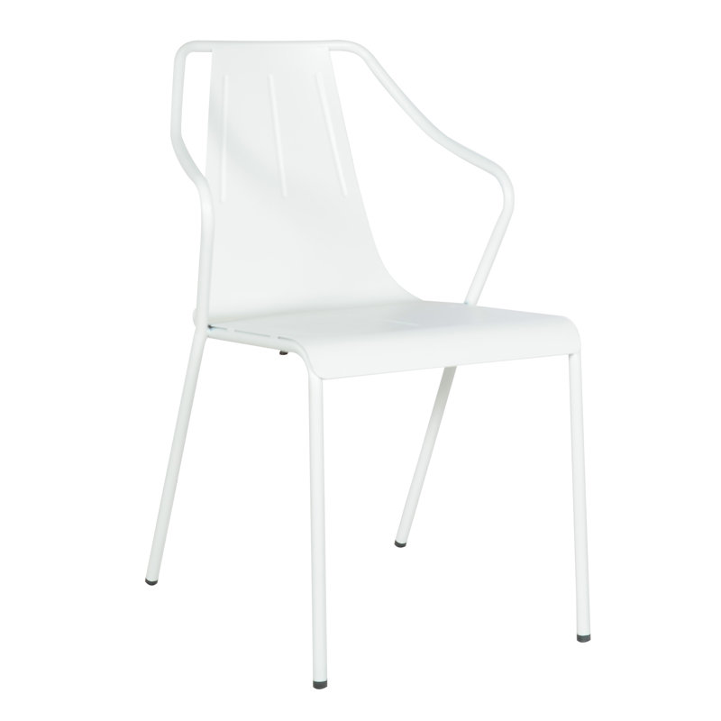Fauteuil de terrasse empilable, Blanc givré