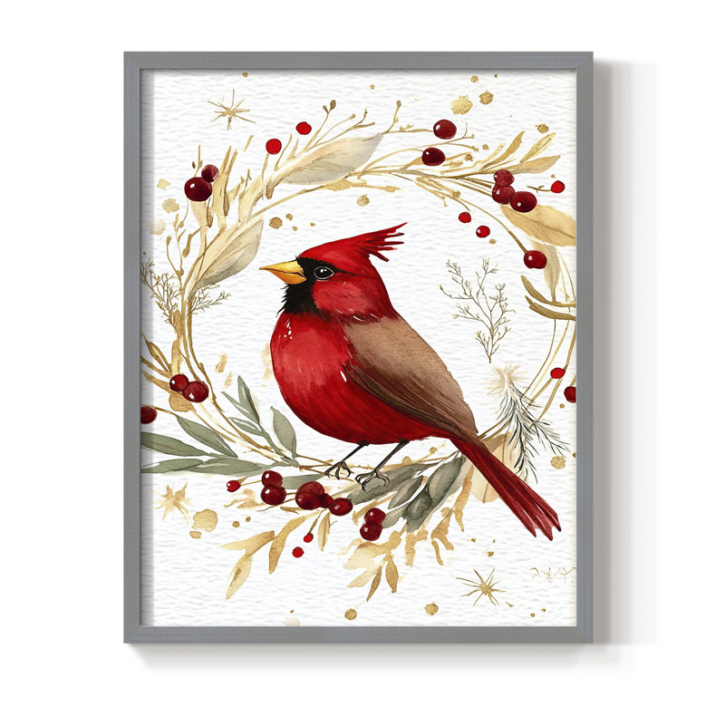 «Christmas Holiday Art CMLXVIII», reproduction d'art encadrée - bois massif, H 11 po x l 9 po, Gris