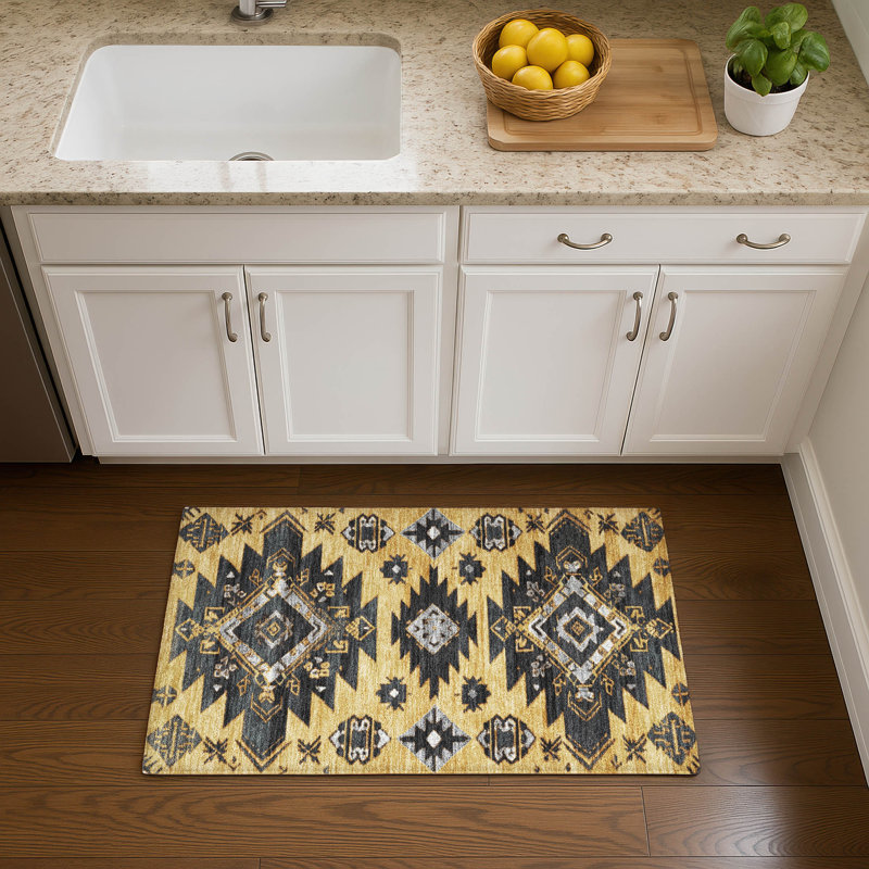 Premium Machine Washable Mayfield AMF1945 Tribal Rug, Rectangle 1'8" x 2'6"