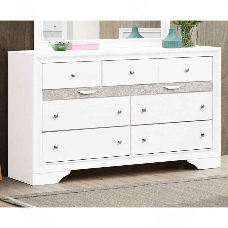 Madrid 9 Drawer Dresser White, White