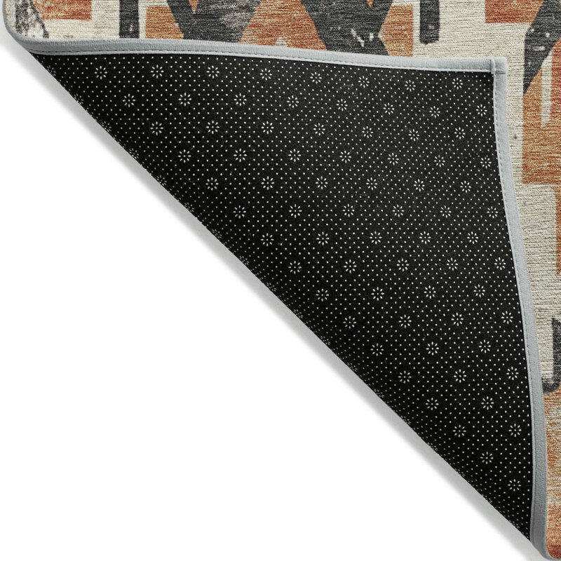 Machine Washable Indoor/Outdoor Xhevrie Terracotta Rug, Rectangle 2'6" x 3'10"
