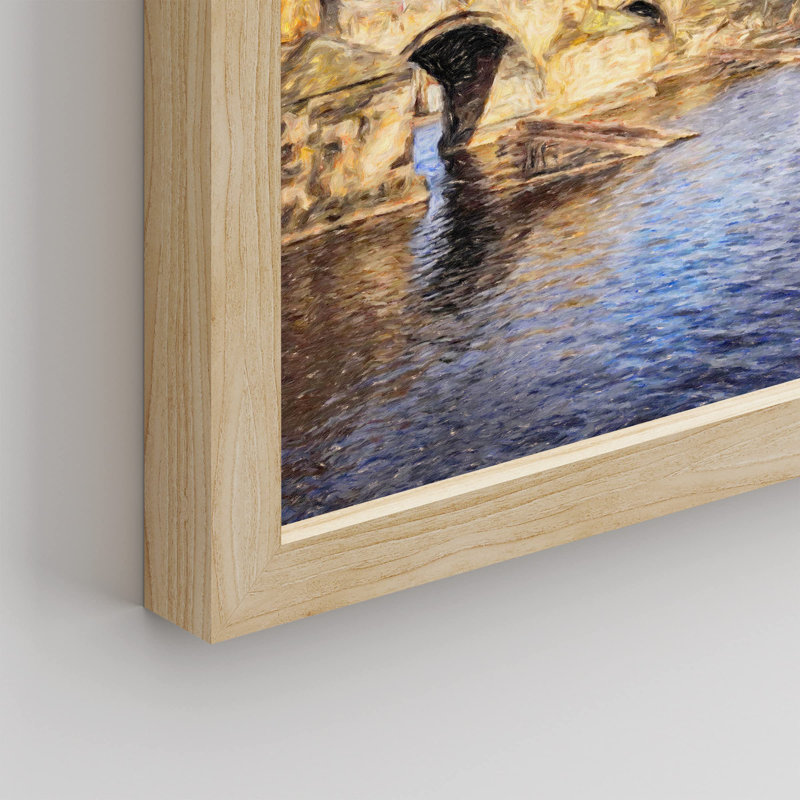 «Riverwalk Bridge Pastel Sky Ocean» sur papier, Naturel, H 10 po x l 8 po