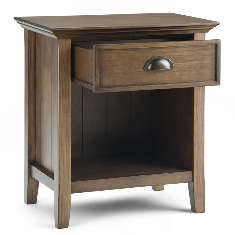 Acadian - Bedside Table - Rustic Natural Aged Brown, Rustic Brown