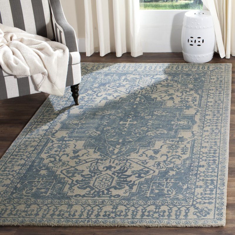 Mcfarland Vintage Hand Tufted Wool Oriental Rug, Rectangle 5' x 8'