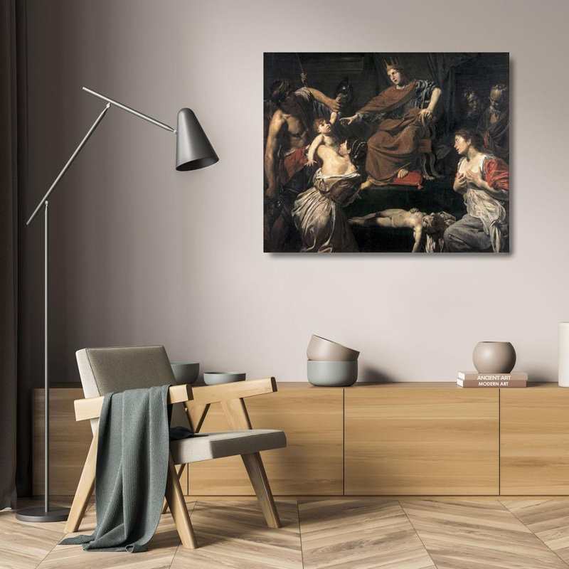 Art Astoria Grand Boulogne, Jean Valentin de sur toile tendue, "Judgement of Solomon", H 20 po x l 24 po
