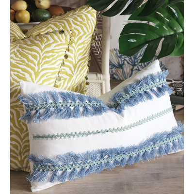 Castaway Appliqued Cotton Throw Pillow