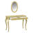 Luxury Makeup Vanity Desk With Oval Mirror, 3-Drawer Dressing Table For Jewelry Storage, Elegant Console Table For Entryway, Living Room & Bedroom, Stylish Home Decor,Gold-1828012579
