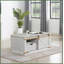 Table basse rustique blanche antique pour le salon avec tiroir double-face Tablettes ouvertes