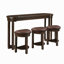 Ensemble de table de bar 4 pièces avec 3 tabourets de bar rembourrés en polyuréthane, table de petit-déjeuner avec 3 tabourets rembourrés Ensemble de table de salle à manger à hauteur de comptoir en bois massif pour le salon et la salle à manger-2038252650-2038252652-2038252653