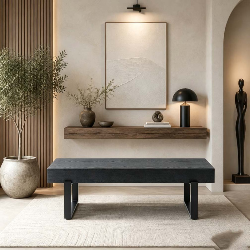 59" Dining Bench, Black