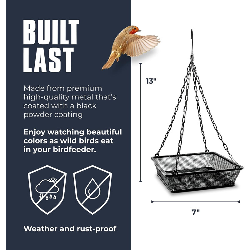 Hanging Mesh Tray Bird Feeder