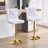 Vintage Faux Leather Bar Stools Set of 2, Adjustable Height Swivel with Crystal Clasp-816088253