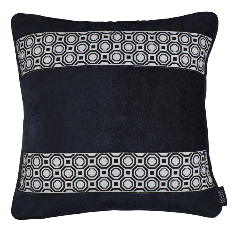 Square Throw Cushion, 60cm H x 60cm W x 1cm D, Black