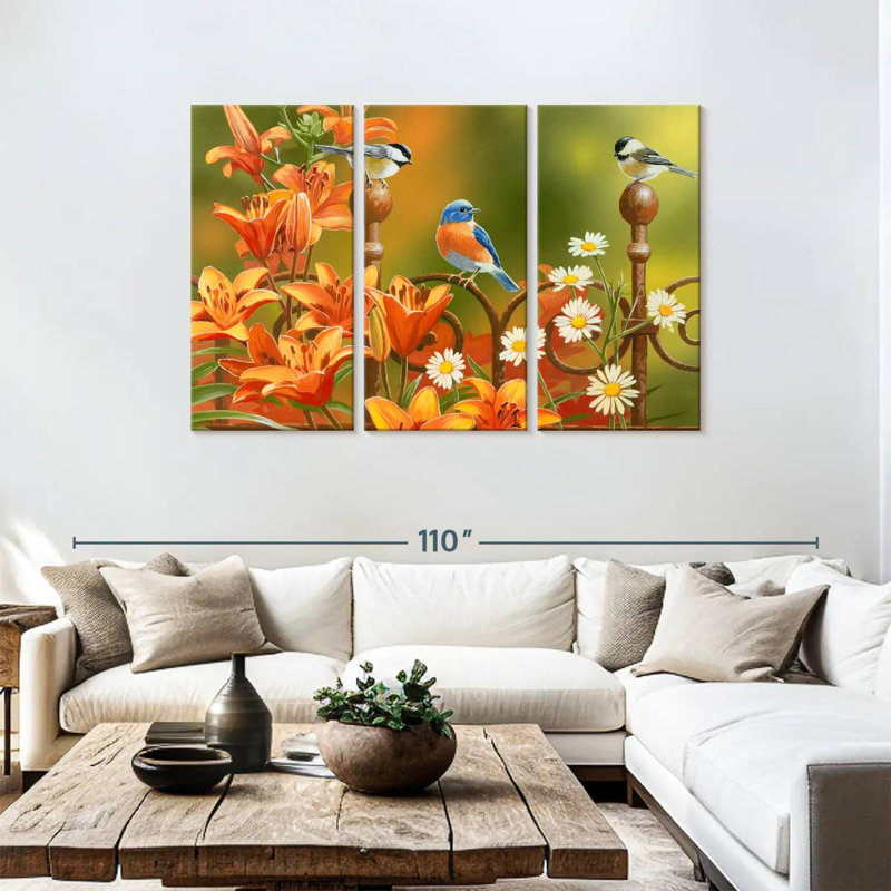 Harnek Rusty Fence And Lilies, 48" H x 74" W