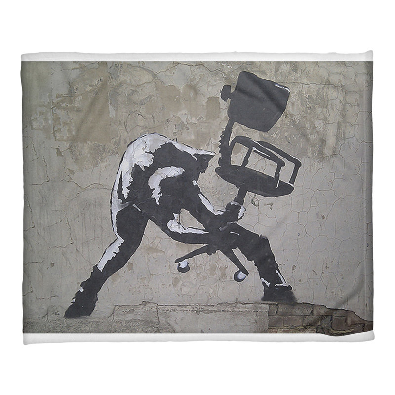 Banksy Sewn Throw Blanket, 50" W x 60" L