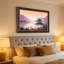 «Red Rock Canyon River» avec art mural sur toile de palmiers verts-133551492