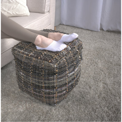 Pouf en tissu fabriqué à la main Koki