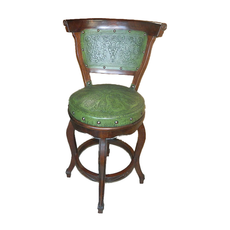 Spanish Swivel Bar Stool, Green