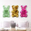 Oliver Gal Glam Gummy Bear Trio Bright - Die-Cut Acrylic Glass Wall Art Sculpture-330957476