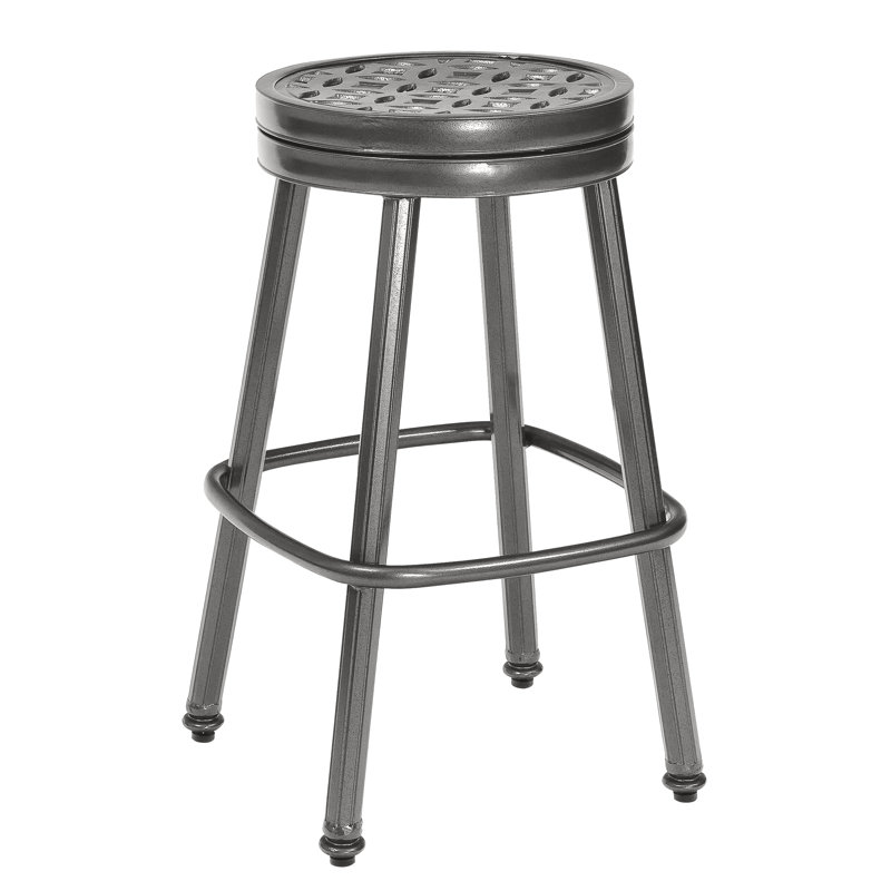 Casa Outdoor Bar Stool, Textured Black, 28.5"