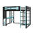 Full-Size Wooden Loft Bed With Desk, Shelves, Power Outlet & USB/Type-C Ports, Plus LED Lighting-735421763