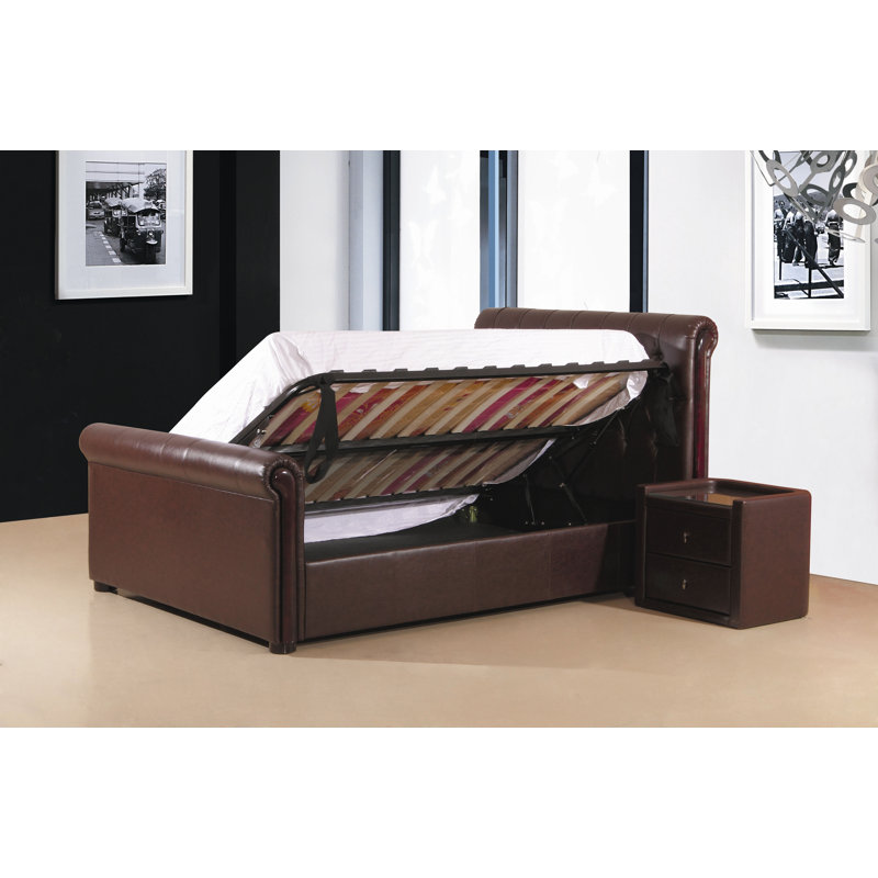 Meilani Upholstered Ottoman Storage Bed, Deep Brown, Kingsize (5')