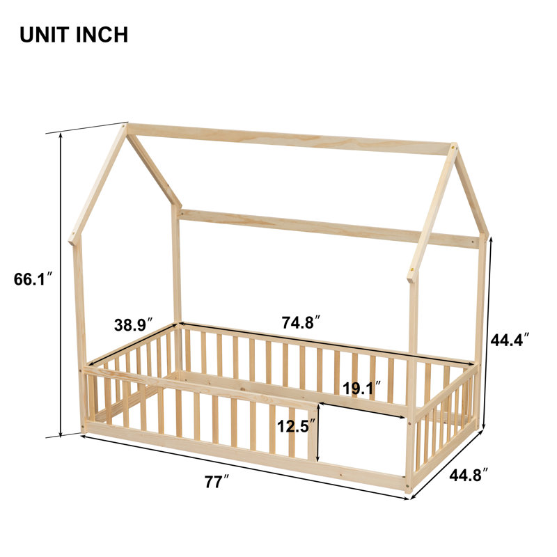 Lits Safe House, lit simple en bois de pin, chambre d'enfant de ferme