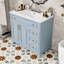 Meuble-lavabo de salle de bain avec lavabo, tiroirs, 2 portes et tablette réglable -1571741269-1571741271