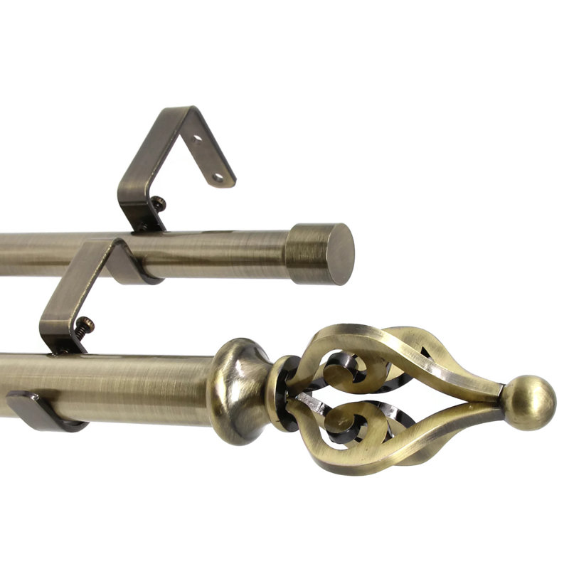 Tringle à rideaux double Munch Drapery, H 1 po x l 120 po x P 1 po, Bronze