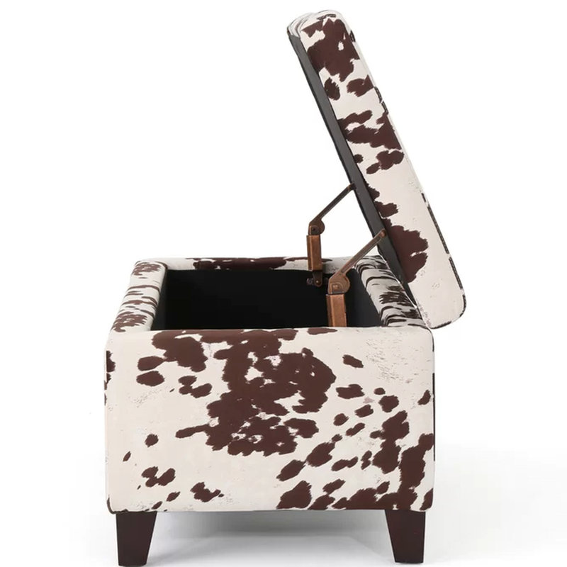 Velours brun multi contemporain pour rangement, 39,00 de largeur, 19,00 de profondeur, 16,25 de hauteur, rangement à charnières avec look, l, P, H, couvercle à charnières