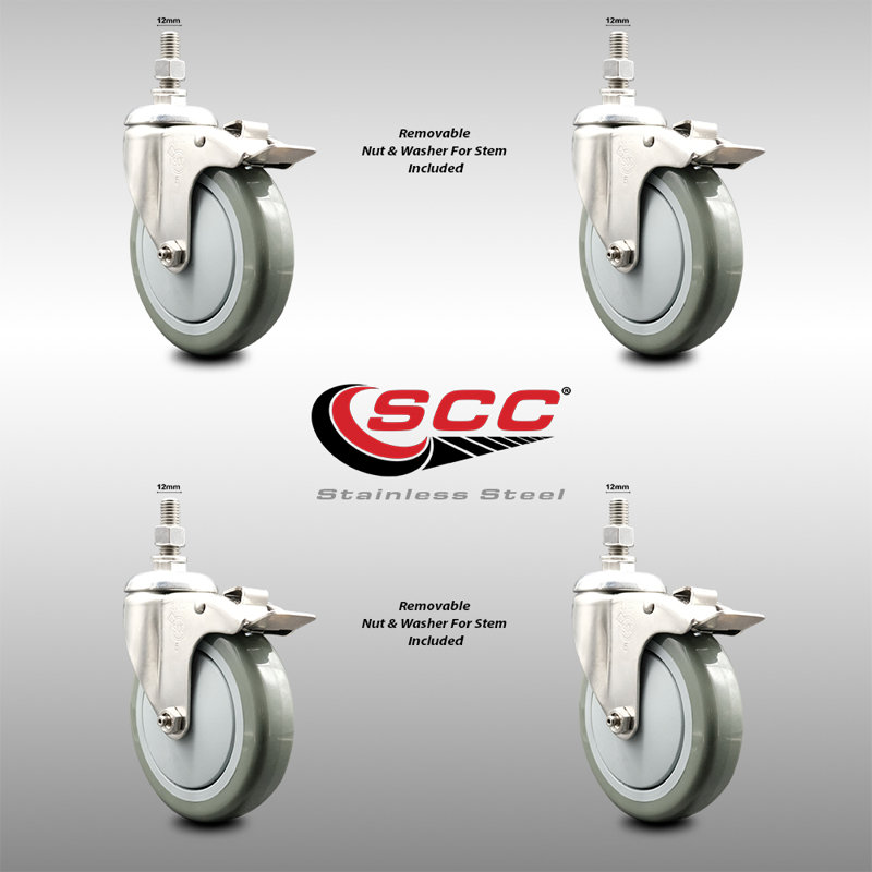 Polyurethane Casters, Gray