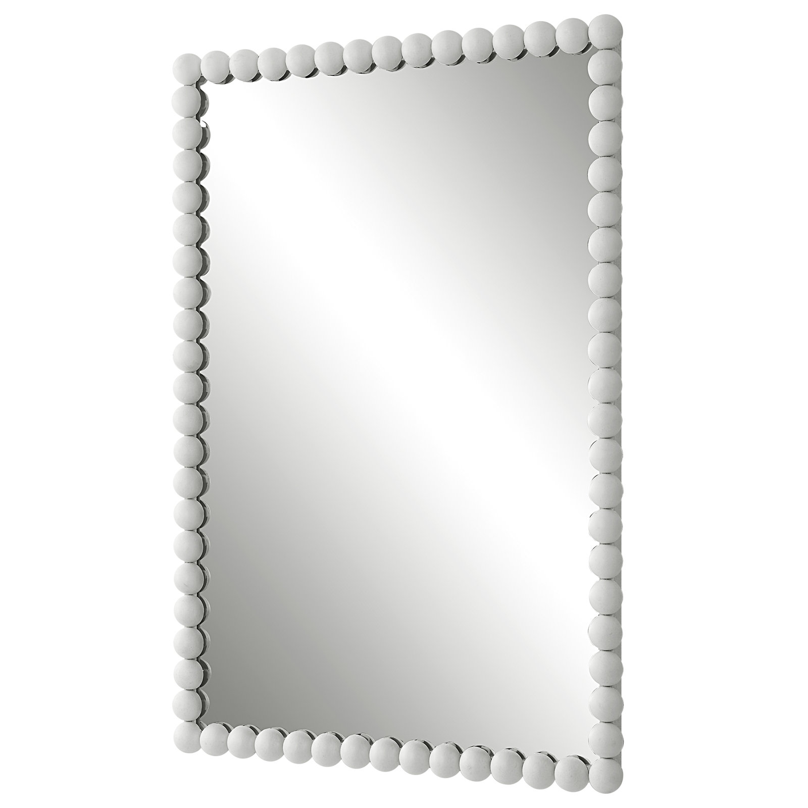 Sanne Metal Mirror, Matte White, 30" H x 20.5" W