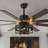  65" Industrial Black Gold Large Ceiling Fan with Light and Remote, 8-blade 6 Speed Reverisble Blades DC Motor for Living Room-254580403