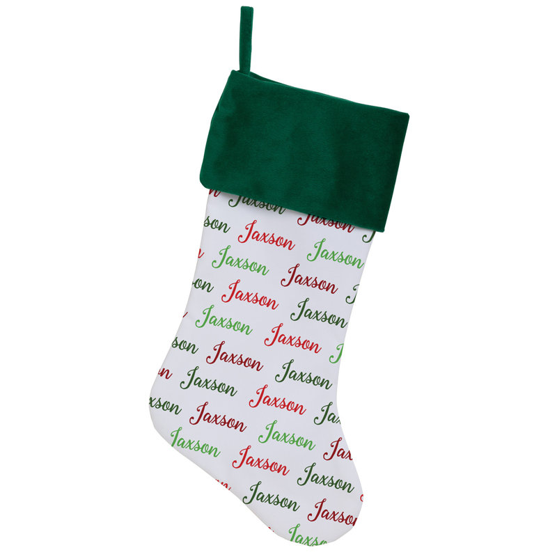 Chaussette de Noël My Name Green Cuff, Oui