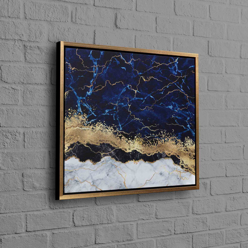 Print on Canvas, Framed Print without Mat, Gold, 50 cm H x 50 cm W