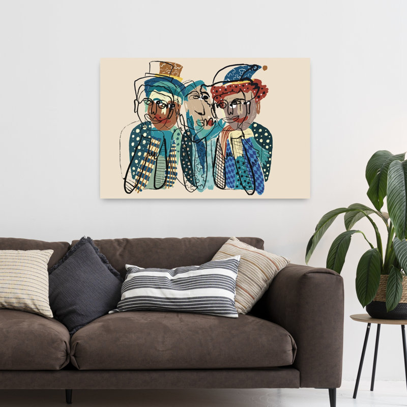 Art mural fantaisiste abstrait abstrait contemporain fantaisiste, 32" H x 48" W