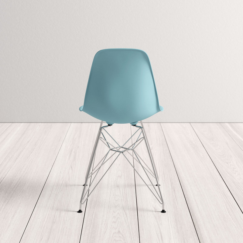 Matte Blue Eiffel Metal Side Chair Set of 2