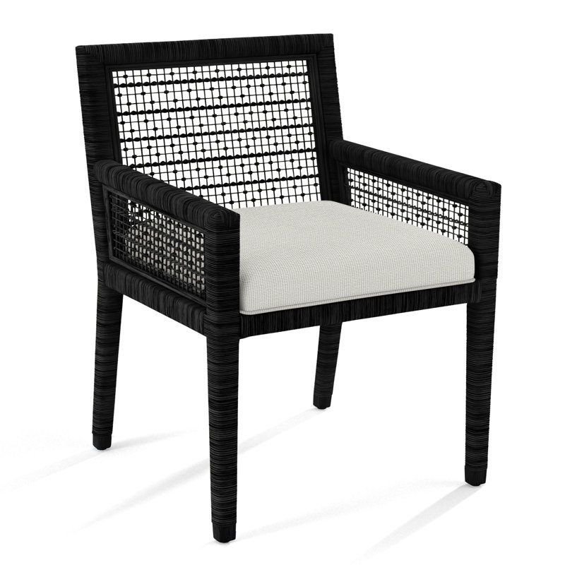 Pine Isle Arm Chair, Grey Beige Stripe; 0212-83, Black