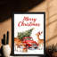 «Black is Vintage Merry Christmas, Christmas is here», reproduction d'art encadrée noire-926962222