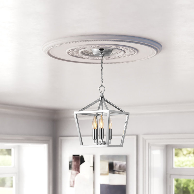 Artha 3 - Light Lantern Geometric Chandelier, Chrome