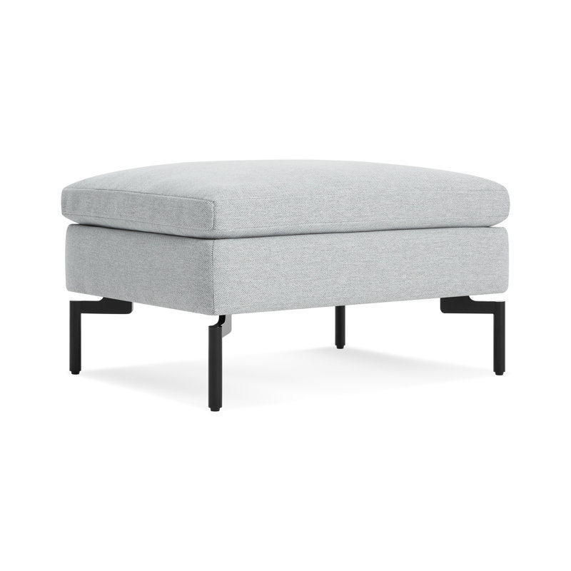 New Standard Ottoman, Black, Maharam Mode in Intaglio Crossweave