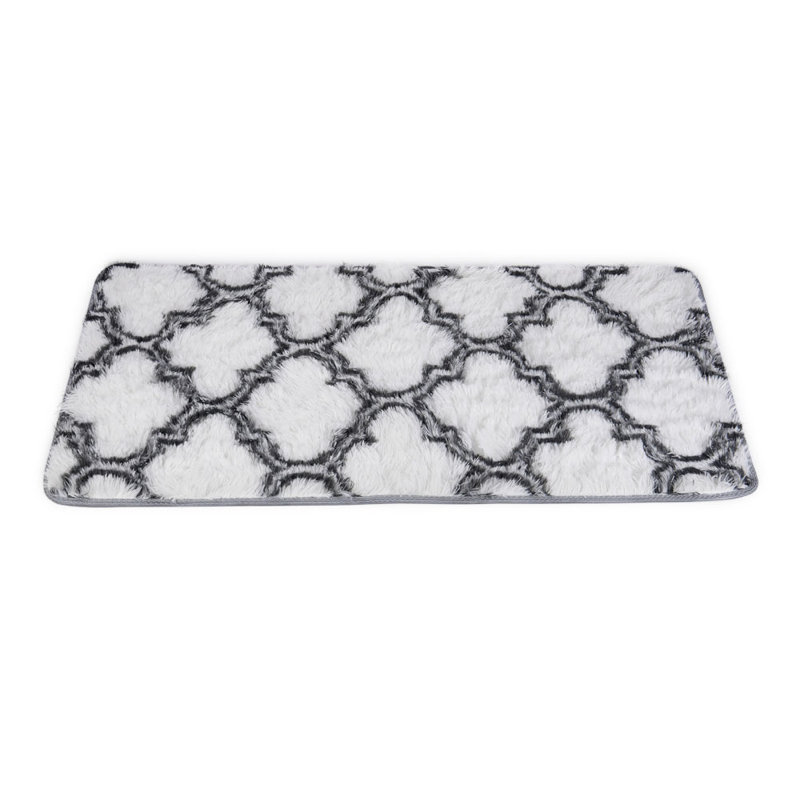 Damask Faux Sheepskin Area Rug, Rectangle 60 x 120 cm