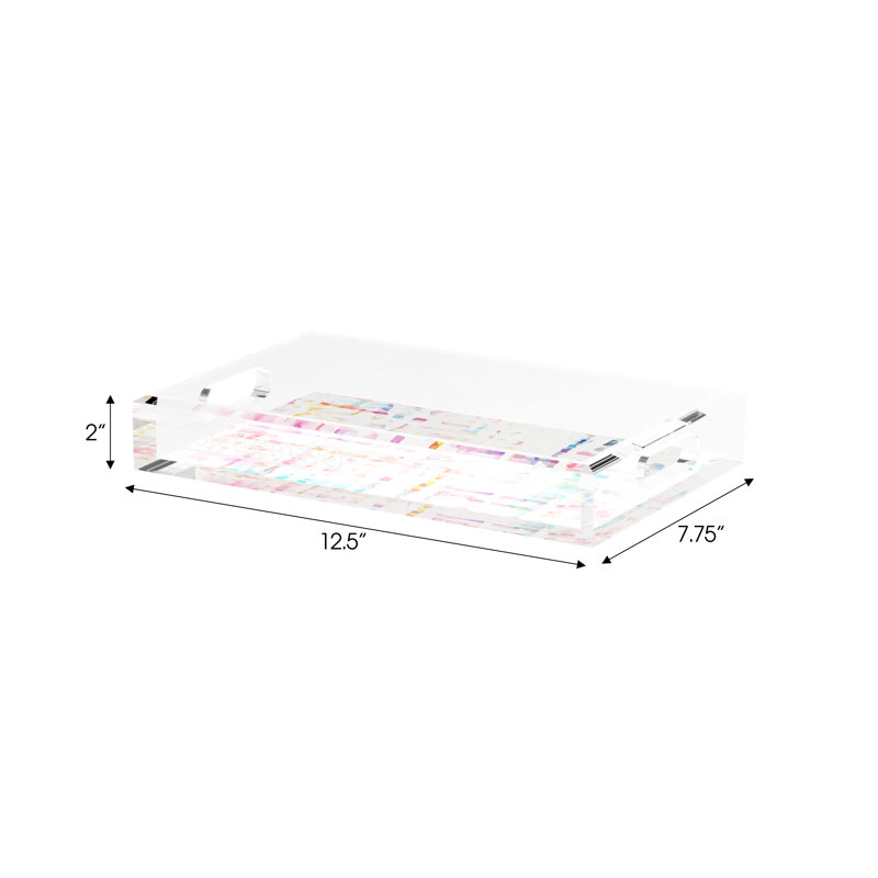 Coco Cream Acrylic Rectangle Decorative Tray, 22"W x 14.5"D x 2”H