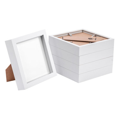 Nicola Spring - 3D Box Photo Frames - 6" x 6" - White