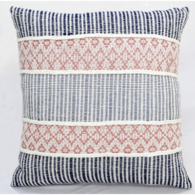 Embroidered Cotton Blend Throw Pillow