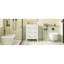 Meuble-lavabo blanc 24 po avec lavabo en céramique 24 po, 3 tiroirs, conception élégante de style rétro, armoire facile à assembler, détails, trois trous pré-percés