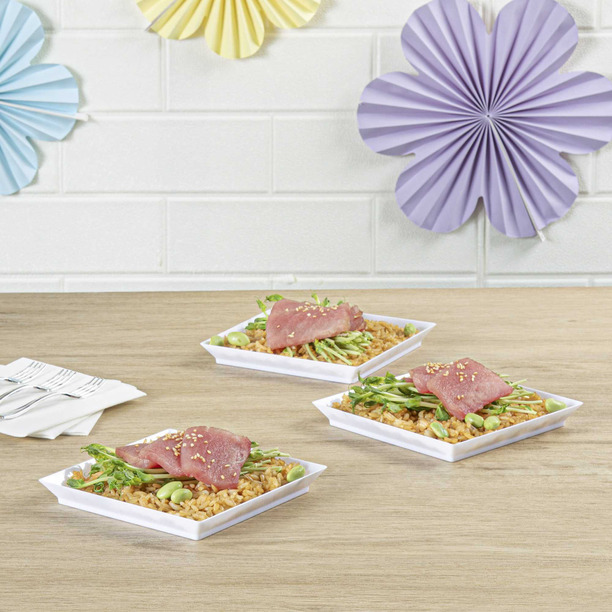 Restaurantware-5 x 5 Inch Mini Tasting Plates, 100 Disposable Square ...