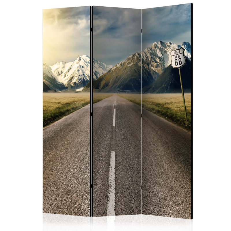 Gonca 135cm W x 172cm H 3 - Panel Solid Wood Folding Room Divider