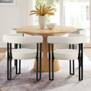 Ensemble de 4 chaises de salle à manger rembourrées en velours Beore (Ensemble de 4)