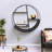 Modern Metal Wall Shelf with Round Geometric Frame and Tiered Open Storage-704408157